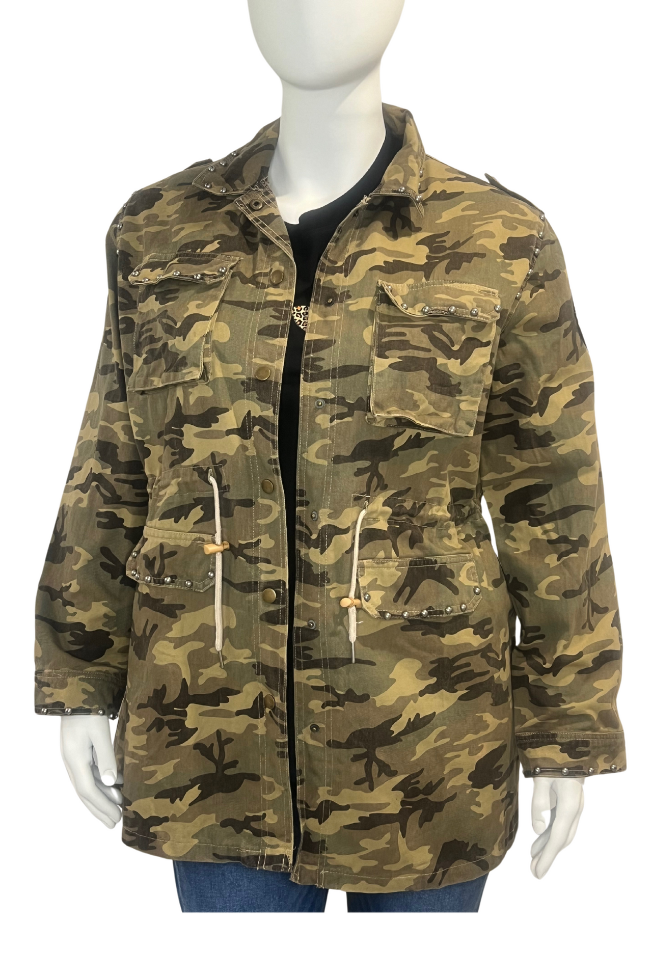 Womens Plus Size Camouflage Jacket