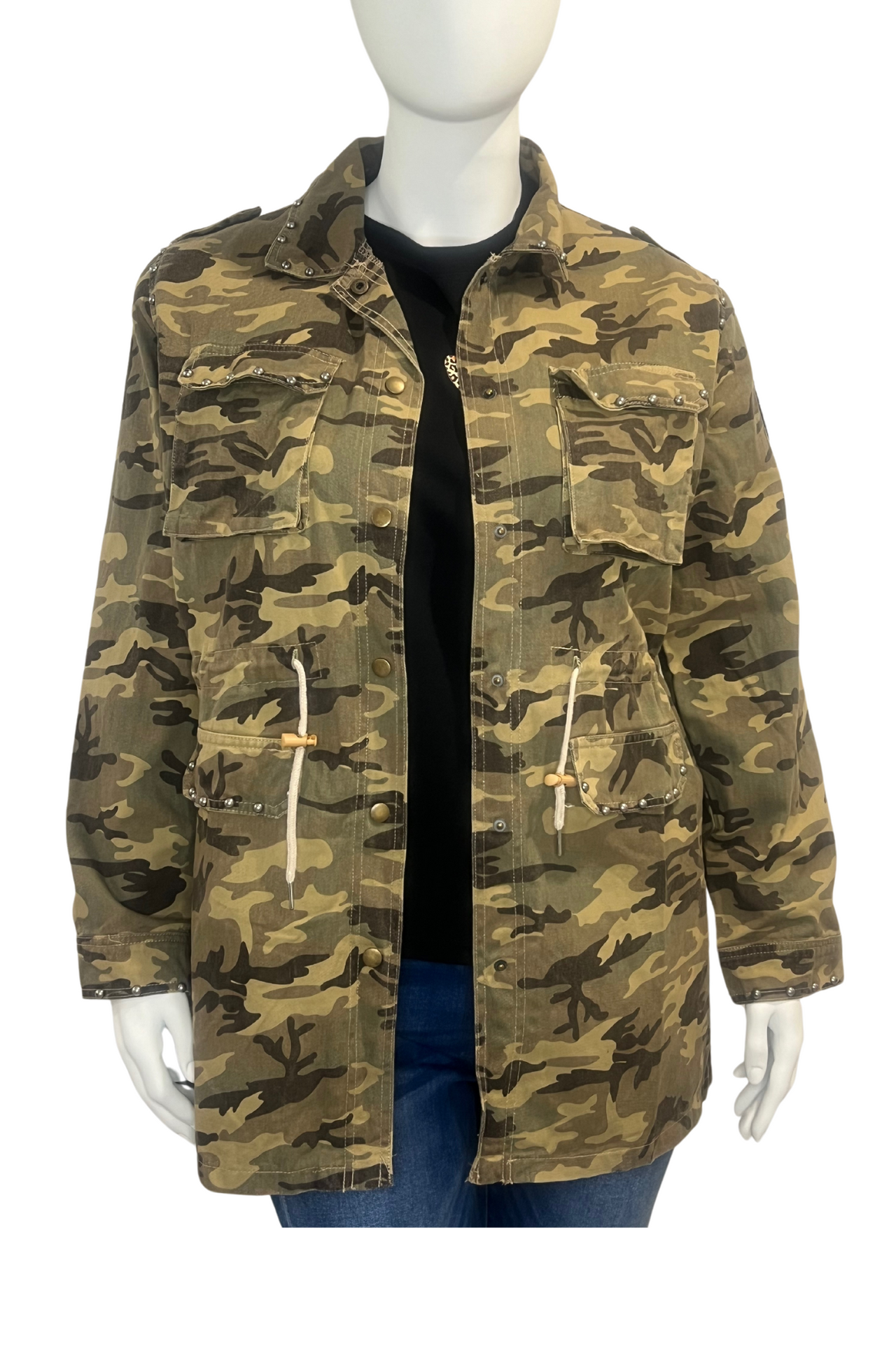 Womens Plus Size Camouflage Jacket
