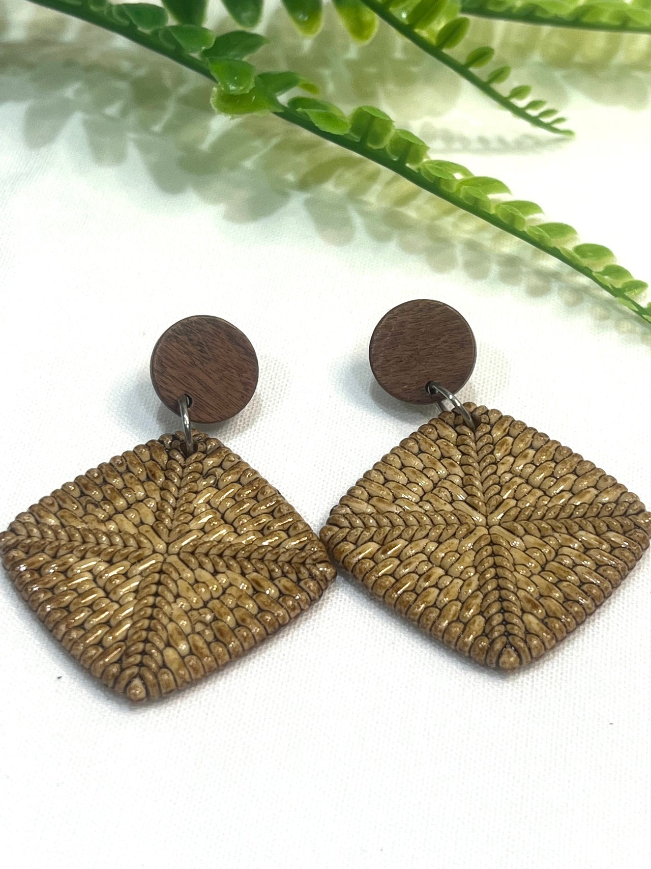 Rattan Acrylic Stud Earrings