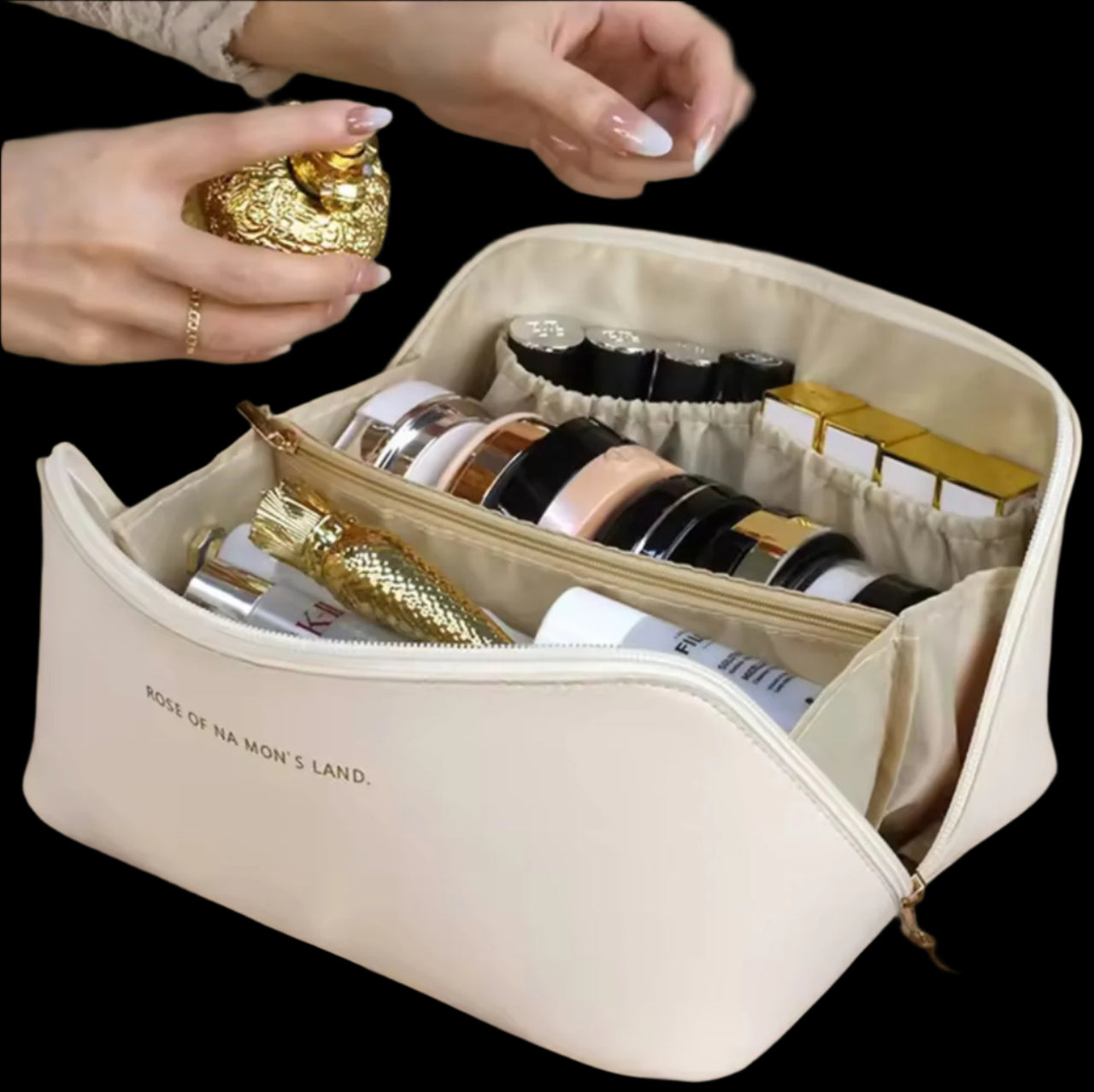 Travel Makeup Bag for Women – Waterproof Cosmetic Organizer Pouch – Portable Toiletry & Beauty Storage Case