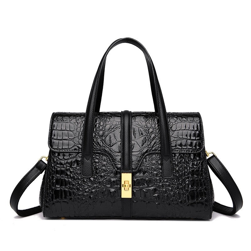 Black Patent Leather Handbag Womens Fashion Handbag Animal Print Handbag Evening Handbag Shoulder Handbag