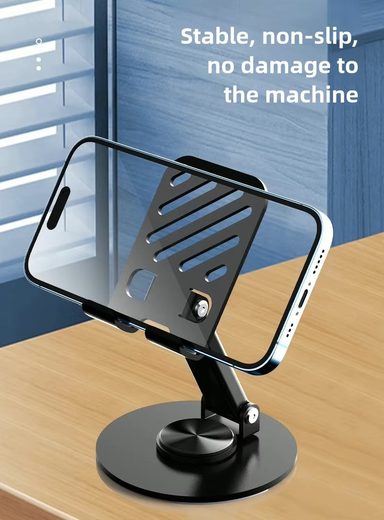 Adjustable Aluminium Phone Stand 360° Rotating Desk Holder Foldable Mobile Stand