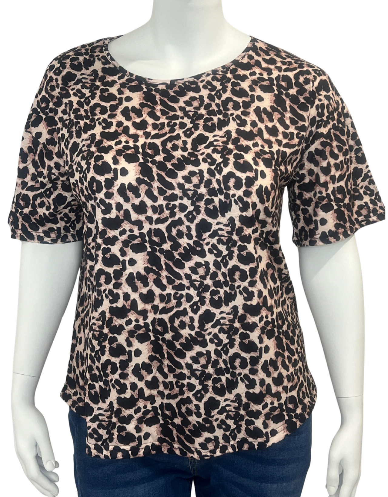 Leopard Print Plus Size Women's Top T-Shirt