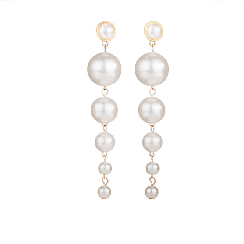 Imitation Pearl Drop Dangle Fashion Statement Earrings