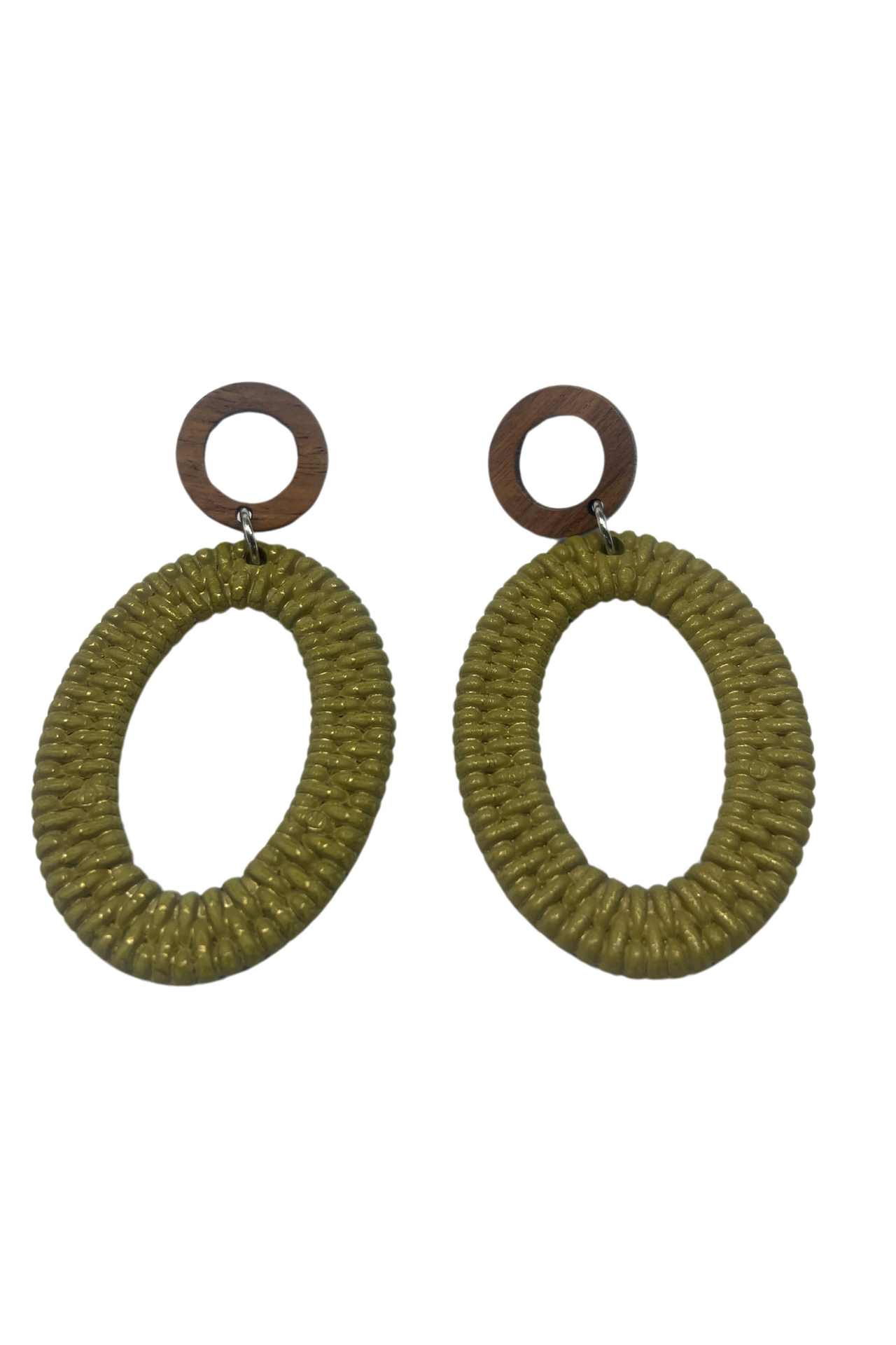 Wood & Acylic Rattan Dangle Earrings, Fashion Statement Earrings, Women's Jewellery.
