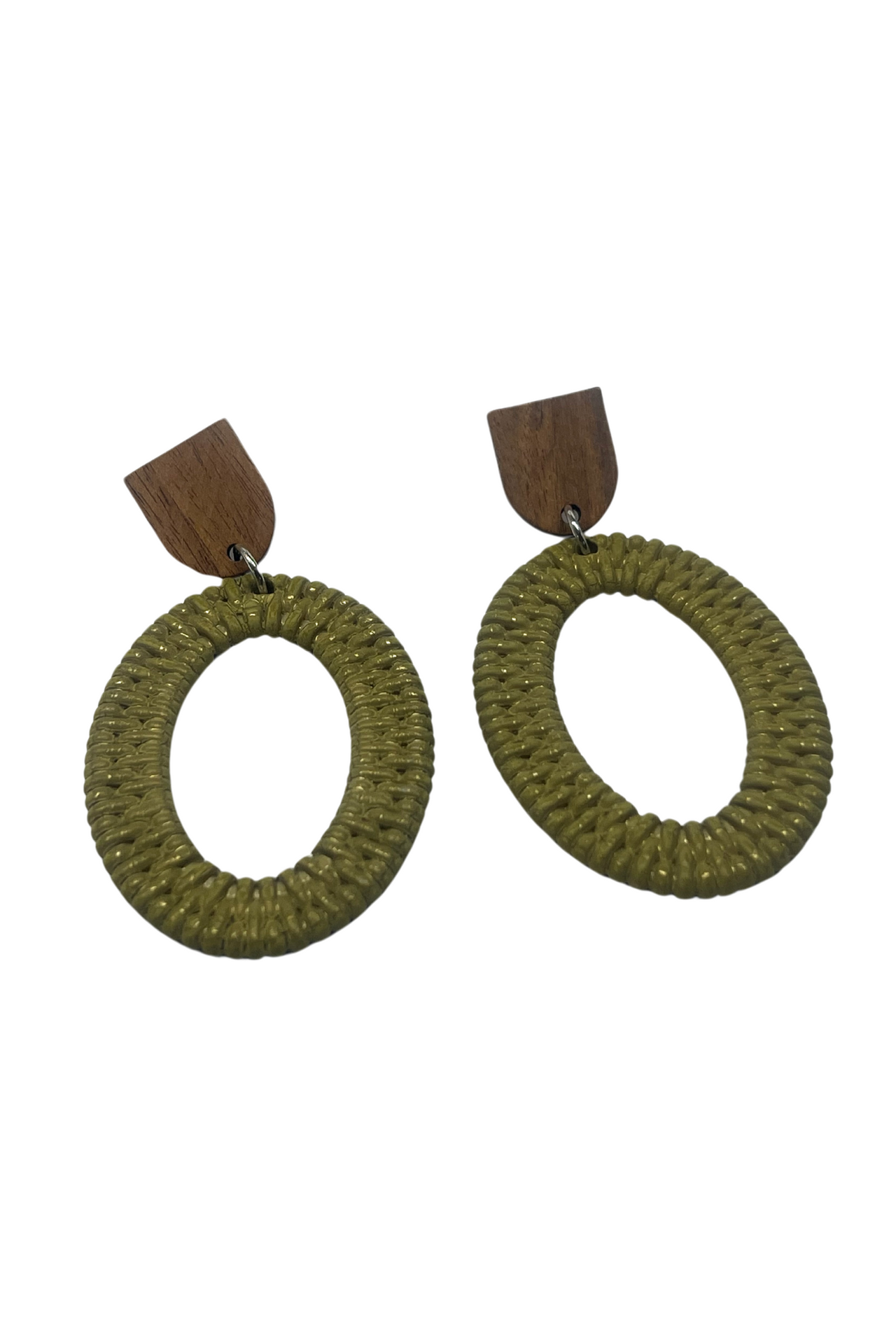 Wood & Acylic Rattan Dangle Earrings, Fashion Statement Earrings, Women's Jewellery