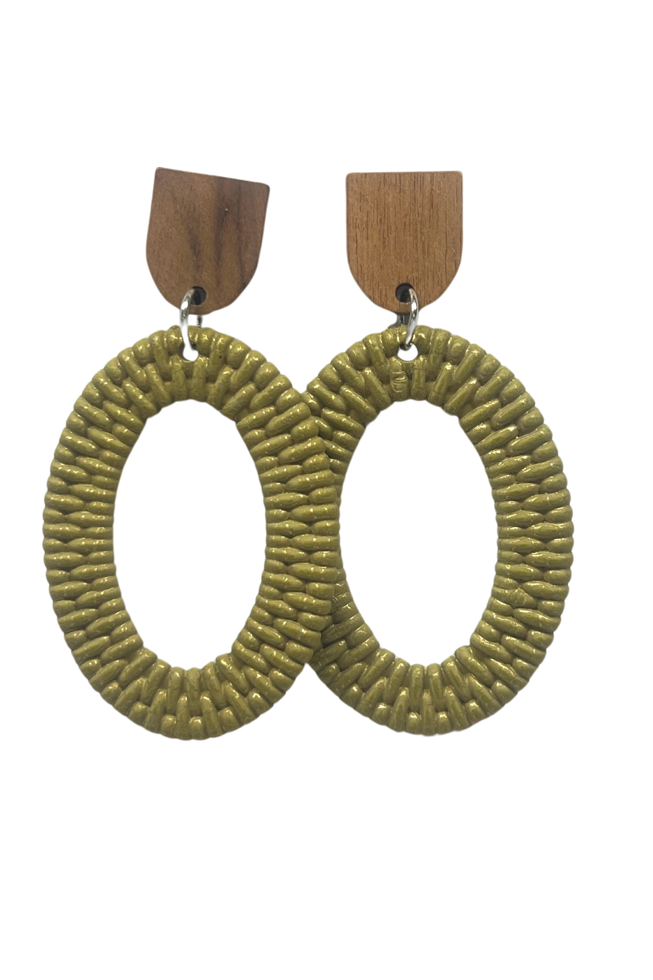 Wood & Acylic Rattan Dangle Earrings, Fashion Statement Earrings, Women's Jewellery