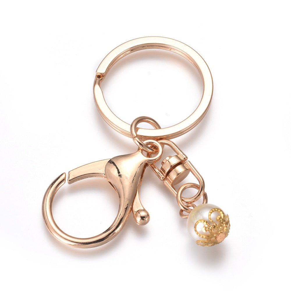 Alloy Split Key Rings, Keychain Clasp Findings, with Lobster Claw Clasps