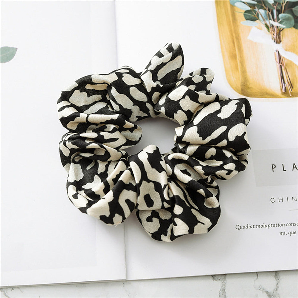Black & White Dalmation Print Pattern Cloth Elastic Hair Accessories, for Girls or Women, Scrunchie/Scrunchy Hair Ties