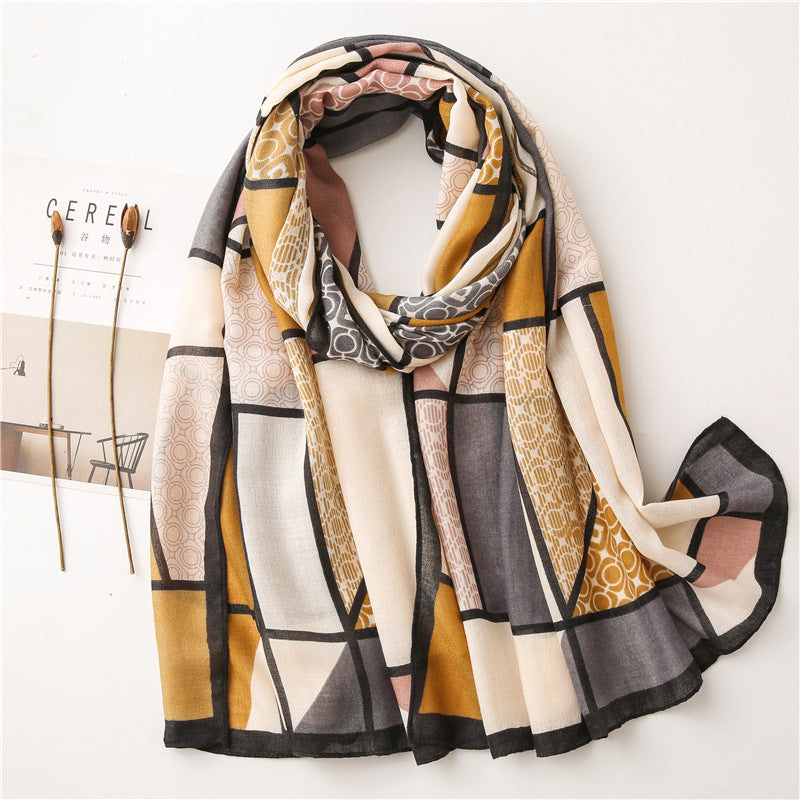 New Autumn Thin Cotton And Linen Dual-use Wild Thickening Scarf / Shawl